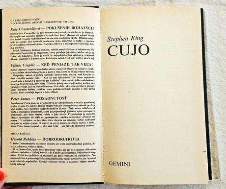 Kniha cujo, stephen king,