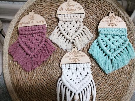 Macrame ozdoby vianoce, 