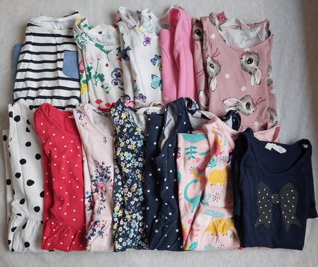 H&m - 12 ks nosenych letnych saticiek, 110