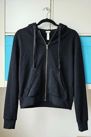 Klasicka cierna mikina s kapucnou, h&m, vel. s, h&m,s