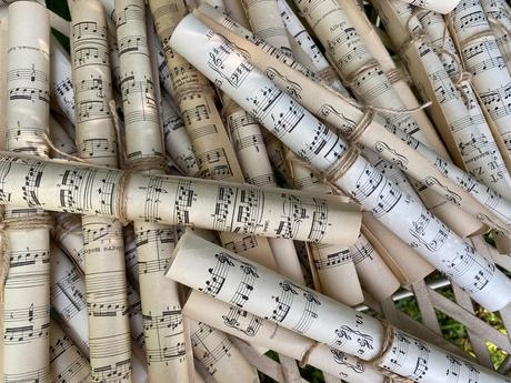 Starý notový papier 5 ks,