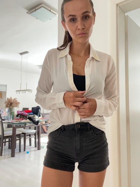 Ľahká jemne priesvitná biela košeľa/blúzka s, stradivarius,s