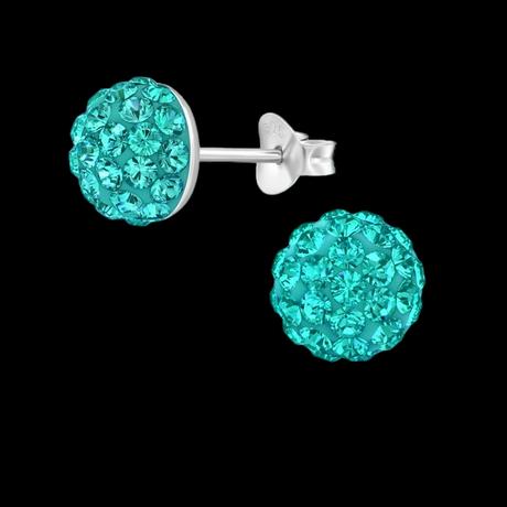 Strieborné puzetové náušnice kamienkové,