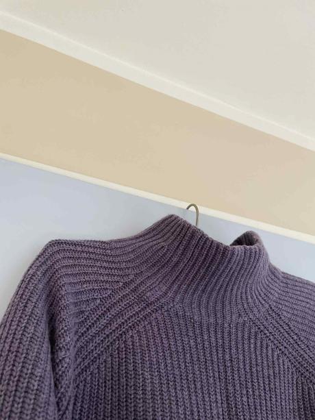 Vlnený teplý pulover over size, l