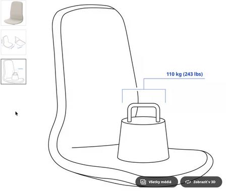 Långfjäll ikea kancelárska stolička s opierkami, 