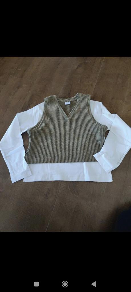 Dievčenská vestička s tričkom, zara,146