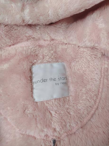 Rozkošný huňatý ružový overal s kapucňou dráčik, next,92