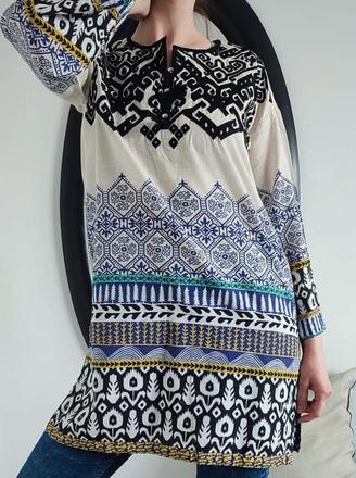 Bavlnená tunika saphire, s