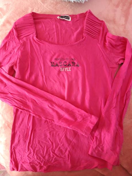 Cyklamenové tričko s výstrihom, l