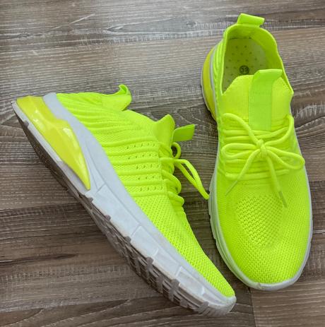 Krásne neónové žlté tenisky, 39