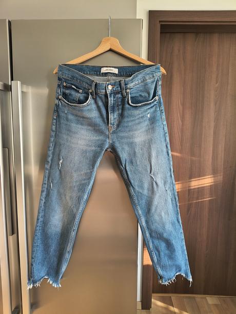 Zara relaxed fit džínsy m-l, zara,l