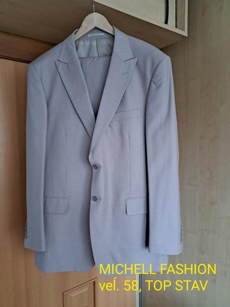 Oblek sivý pánsky, v.58, 58