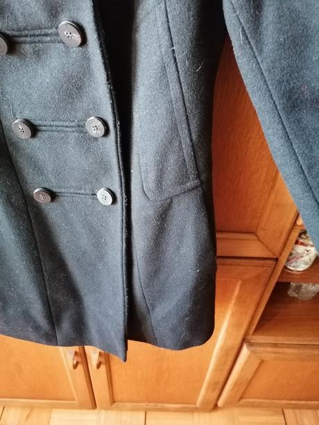 Čierny kabát s dvojradovým zapínaním zara, zara,xs