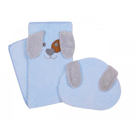 Duetbaby komplet vankúš a deka animals modrá,