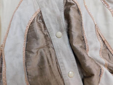 Luxusna vintage kožena/hodvabna bunda, 38