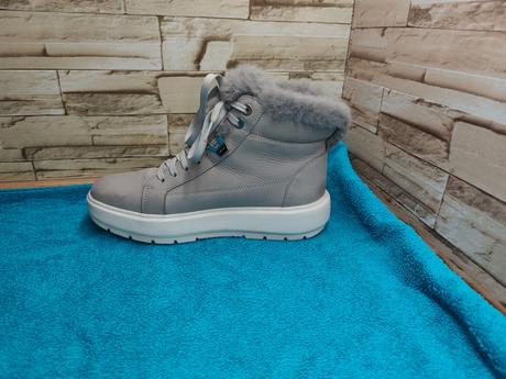 Geox 40 - dámske kožené šedé členkové zimné topánk, geox,40