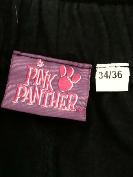 Dámske čierne trištvrťáky, pink panter, xs