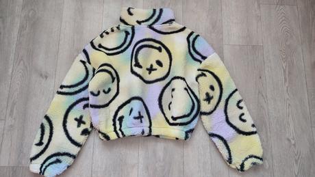 Plyšová mikina smiley world, h&m,146