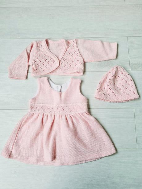 Súprava šaty + bolerko + čiapka, 68