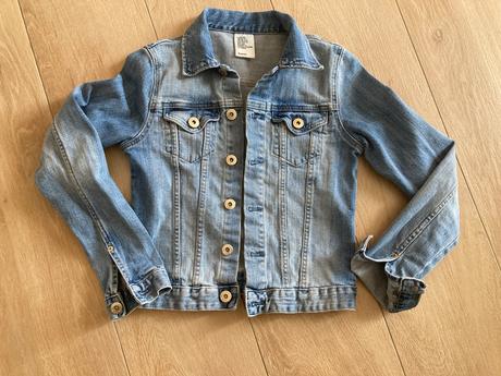 Rifľová bundička top stav, h&m,146