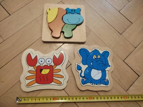 2 male drevene skladacky, 