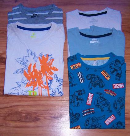 Tričká z bavlny 5ks, 146