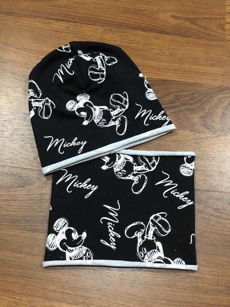 Set mickey čiapka + nákrčník, 80 - 128