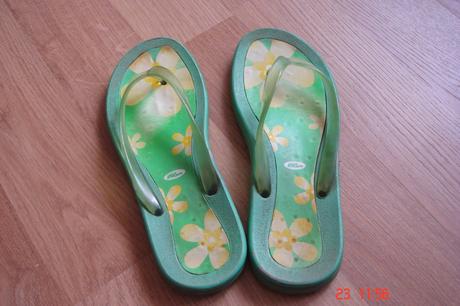 Zelene vesele slapky zabky flip-flop vel.39, 39
