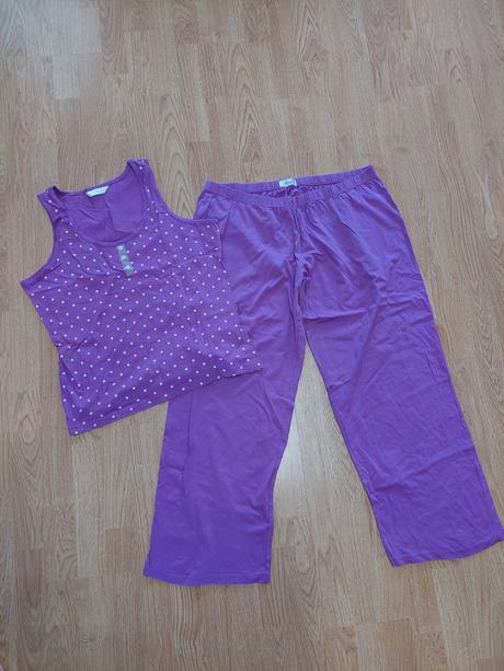 Fialove bavlnene pyzamo, f&f,xl