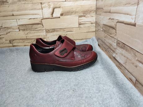 Rieker 38 - dámske kožené bordové topánky, rieker,38