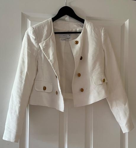 Biele ľanové elegantné sako, reserved, xs/34, reserved,xs