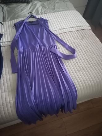 Fialové midi spoločenské šaty, c&a,42