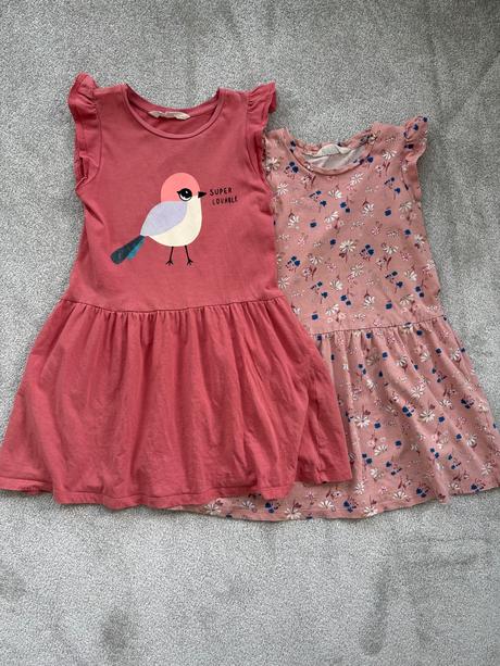 2x šaty 122/128, h&m,122