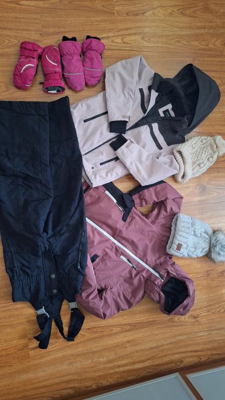 Zimny komplet, 134/140, bunda 2x, oteploky, 2x cik, etirel,140