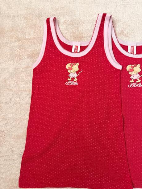 Lillebi set 3x dievčenské bavlnené tielko, 92