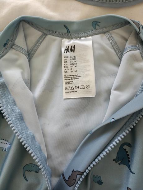 Plavkový overal a klobúčik/šiltovka, h&m,80
