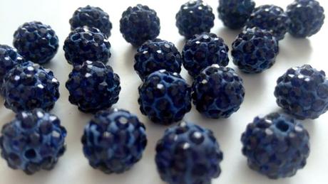 Korálky shamballa - dark blue 10 mm, 