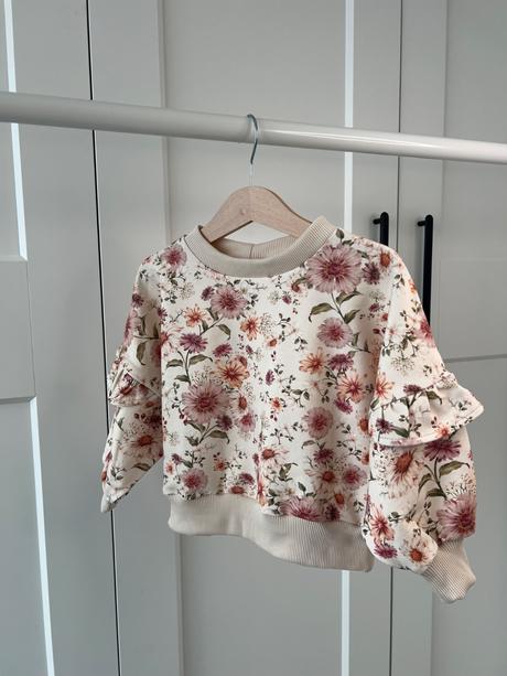 Dievčenská mikina s kvietkami a volánikmi, lindex,86