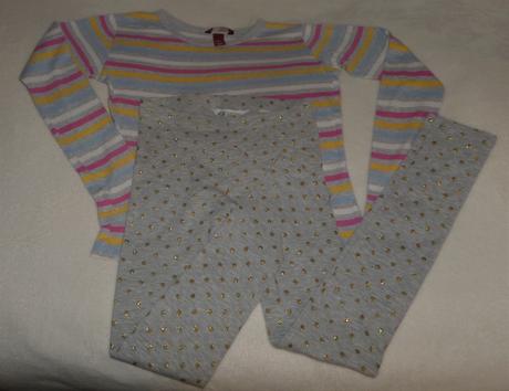 Bodkované legíny, h&m,140