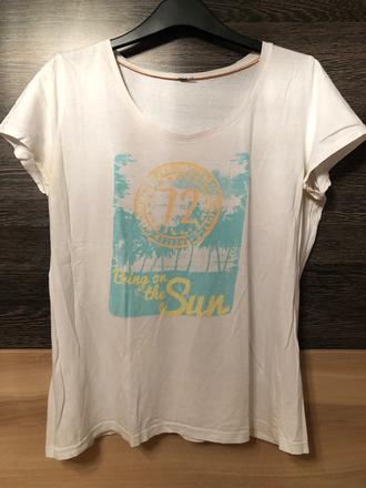 Biele bavlnene tricko s obrazkom xl, xl