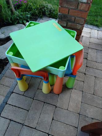 Multifunkcny tega baby lego stolik + 2 stolicky, 