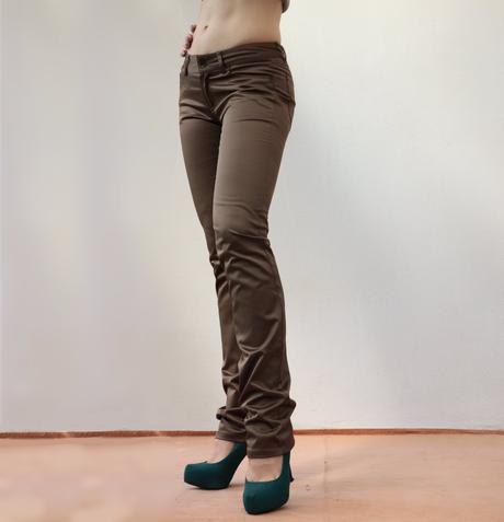 Lesklé slim nohavice zara veľ.34, zara,xs