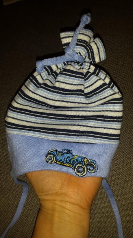 Pletená čiapka + pásikavá grátis, 68