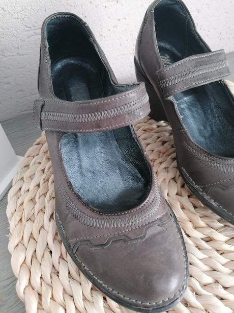 Kožené topanky 36 sede, 36