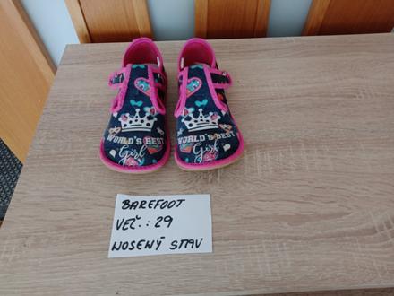 Dievčenské barefoot prezuvky zn.ef veľ.29, 29