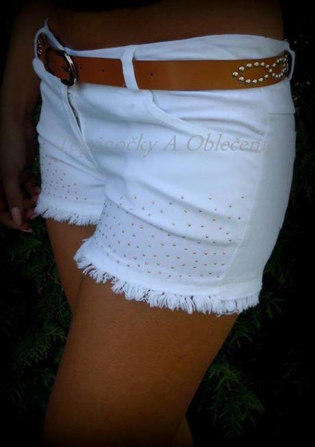 Biele riflové šortky, s