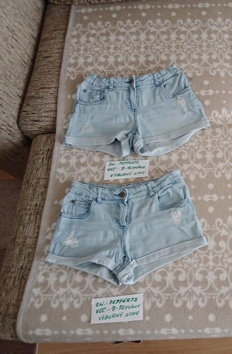 Dievčenské riflové kraťasy zn.pepperts veľ.134-140, pepperts,134