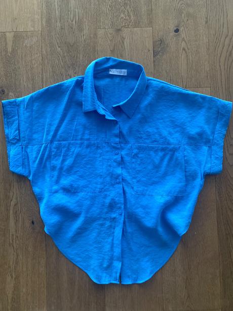 Modra bluzka crop-top, zara,164