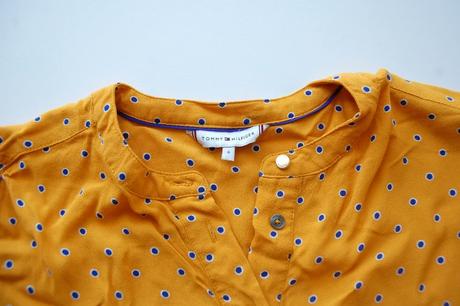 Žltá bodkovaná blúzka tommy hilfiger, tommy hilfiger,s