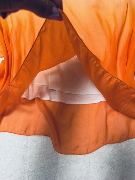 Letný nohavicový komplet bielo oranžový, 